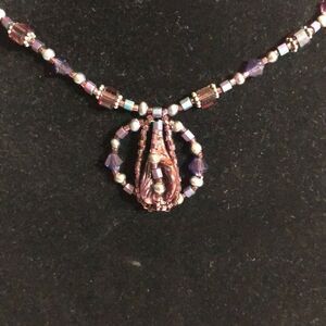 Handcrafted Beaded Pendant Blown Glass Centerpiece